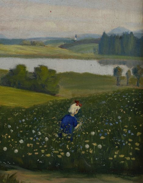 Biebl Ölgemälde antik 1920 Pöllhamer See
