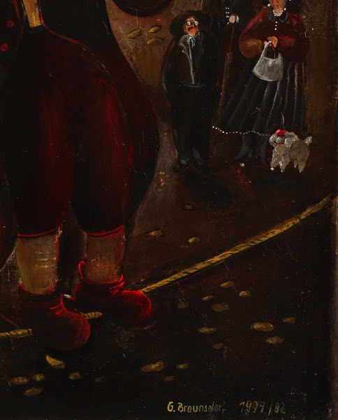 Braunsdorf Ölgemälde Clown Hochseilakt 1977