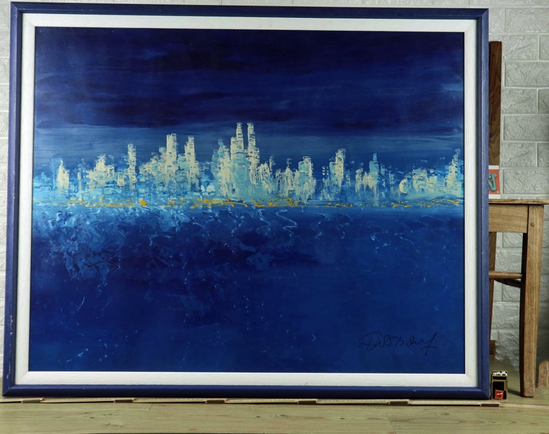 Christian Claerebout Acrygemälde skyline abstrakt