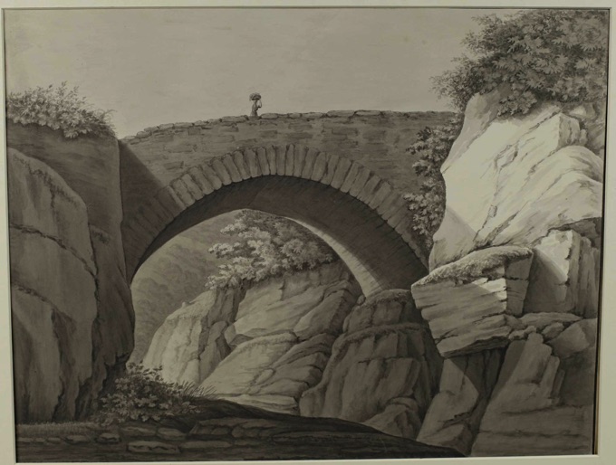 Christian Georg Schütz Grisaille Malerei Adolphseck Brücke