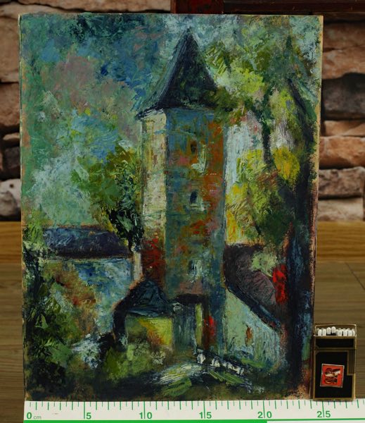 Dobrowsky bezeichnet Ölgemälde Kirche