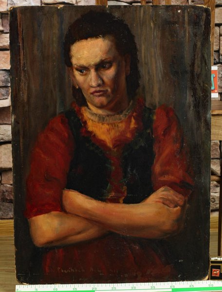 Ebenhöch Ölgemälde beidseitig Portrait Frauen