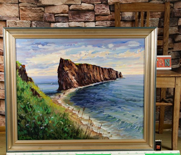 Eddy Dion * 1937 Öl Gemälde Percé Rock Rocher Perce Quebec Canada Kanada Meer