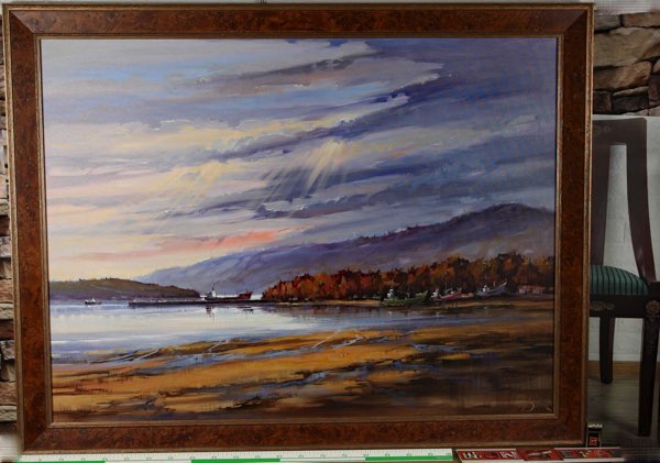 Eddy Dion * 1937 Öl Gemälde Saint Joseph de la Rive Quebec Canada 135x105cm Meer
