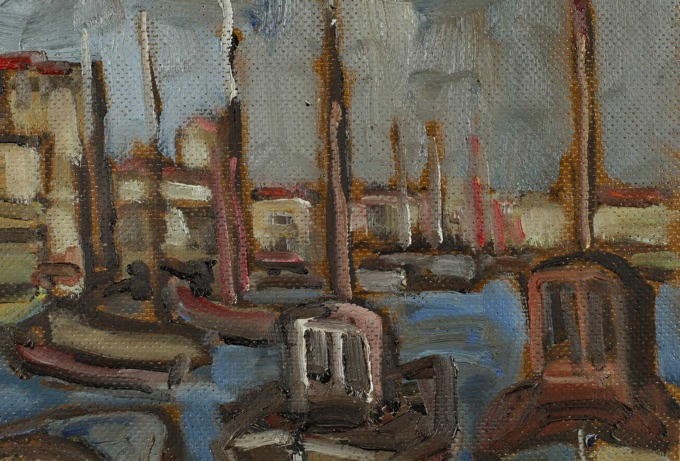 Ernst Pader Ölgemälde Fischerhafen 22