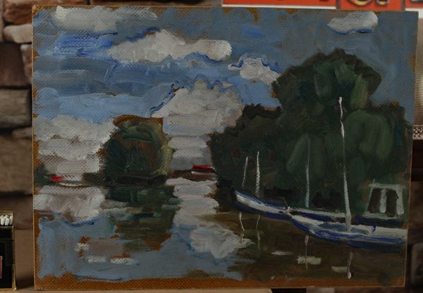 Ernst Pader Ölgemälde Hafen 19