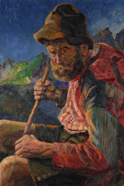 Franz Kienmayer Ölgemälde antik Wanderer