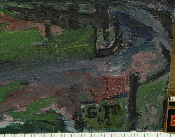Gerhard Mayer Ölgemälde 1962 Portrait Landschaft beidseitig