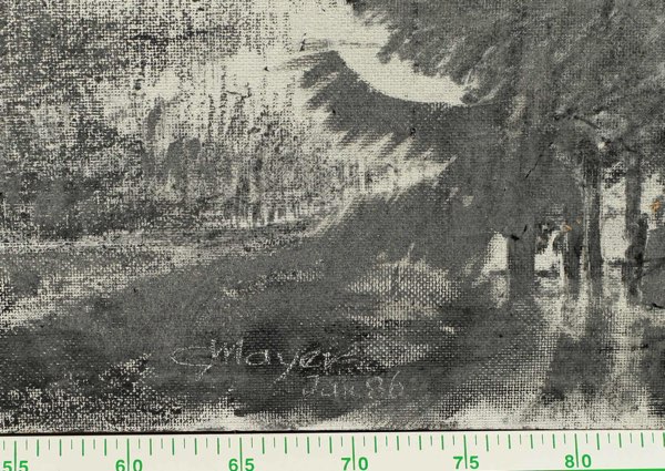 Gerhard Mayer Ölgemälde 1962 Portrait Landschaft beidseitig