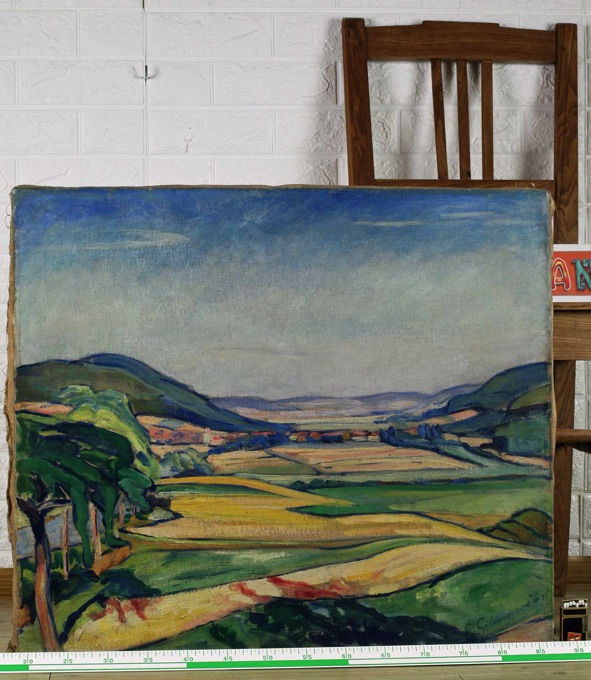Gildemeister Ölgemälde antik expressive Landschaft