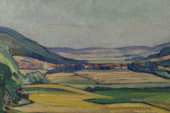 Gildemeister Ölgemälde antik expressive Landschaft