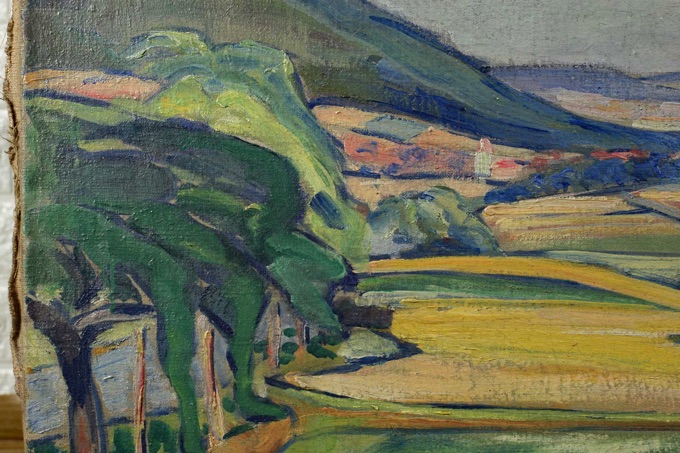 Gildemeister Ölgemälde antik expressive Landschaft