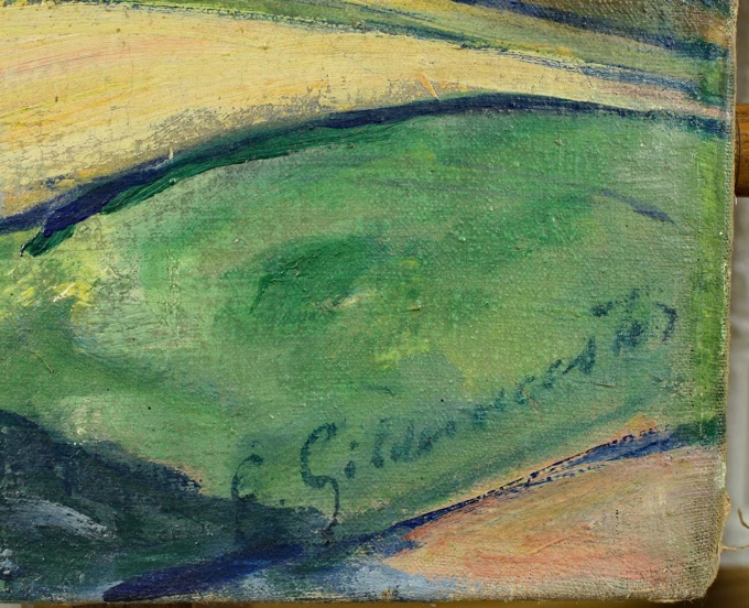 Gildemeister Ölgemälde antik expressive Landschaft