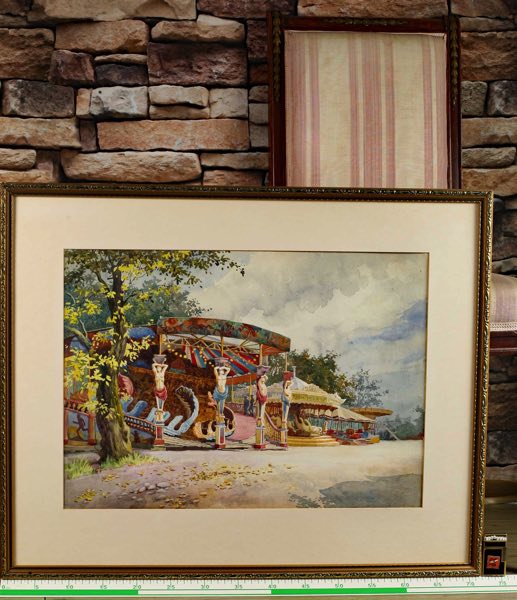 Grace Digby Zuschreibung Aquarell Jahrmarkt Karussell