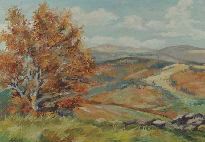 Günter Hett Ölgemälde 1950 Markgräflerland
