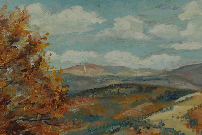 Günter Hett Ölgemälde 1950 Markgräflerland