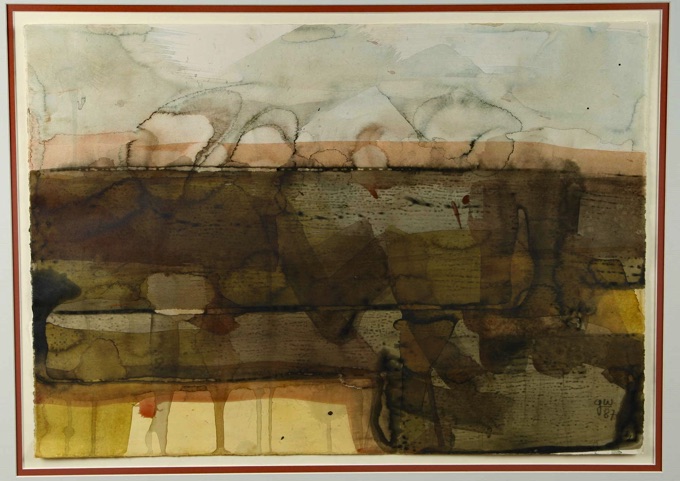 Günther Wagner Aquarell abstrakt 1987