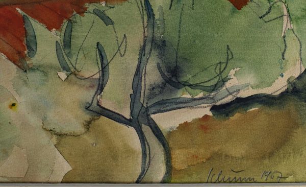 Heinrich Schunn Aquarell 1967 Adria Sveti Stefan