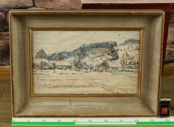 Helbling Aquarell Winter Landschaft Schnee