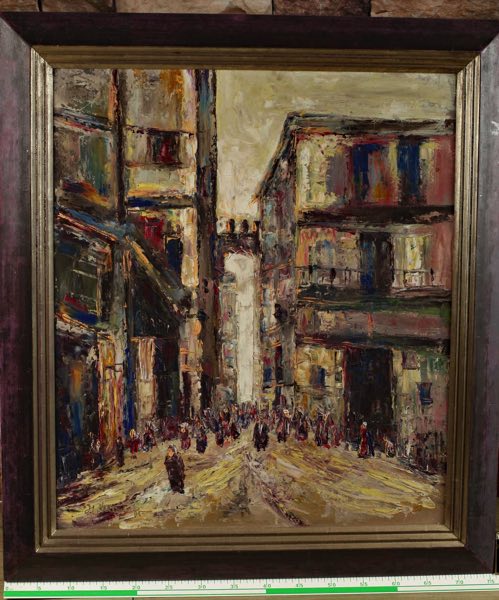 Herbert Knauff Ölgemälde Stadtansicht expressiv