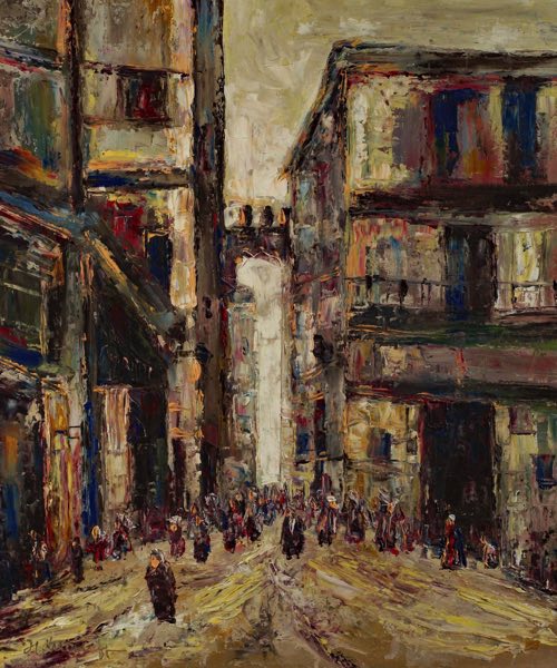 Herbert Knauff Ölgemälde Stadtansicht expressiv