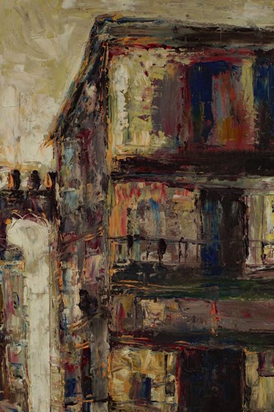 Herbert Knauff Ölgemälde Stadtansicht expressiv
