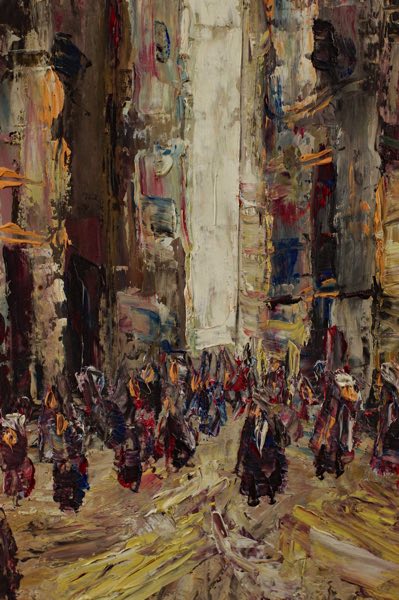 Herbert Knauff Ölgemälde Stadtansicht expressiv