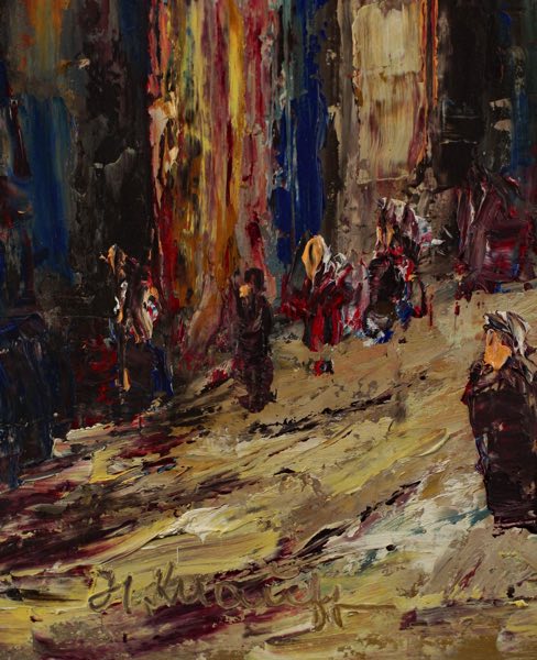 Herbert Knauff Ölgemälde Stadtansicht expressiv