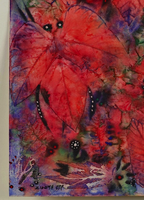 Jacques Zigoma Aquarell Blätter abstrakt 6