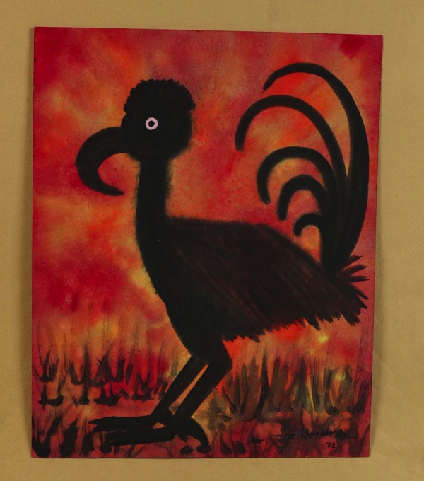 Jacques Zigoma Aquarell Vogel abstrakt 8