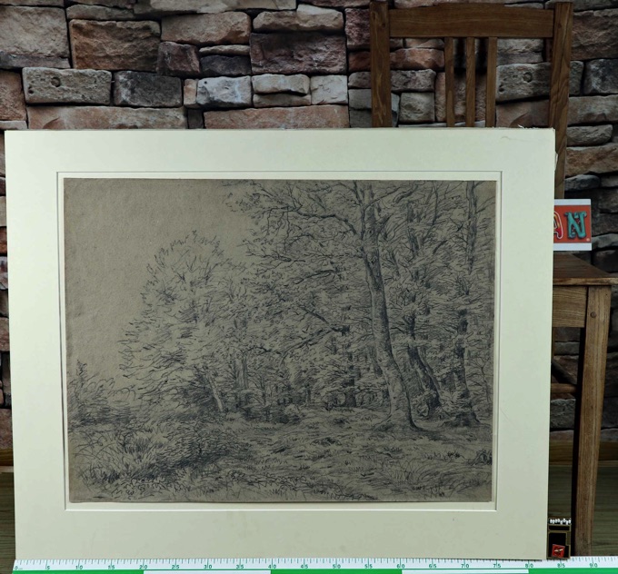 Jakob Maurer antike Zeichnung Wald Landschaft