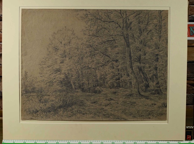 Jakob Maurer antike Zeichnung Wald Landschaft