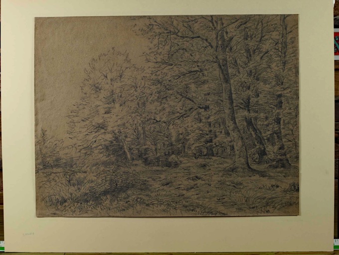 Jakob Maurer antike Zeichnung Wald Landschaft