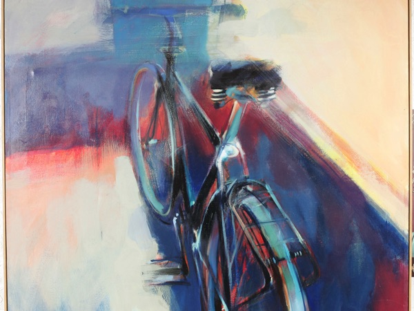 Jan Zwolicki Gemälde 1999 Fahrrad abstrakt Grossformat