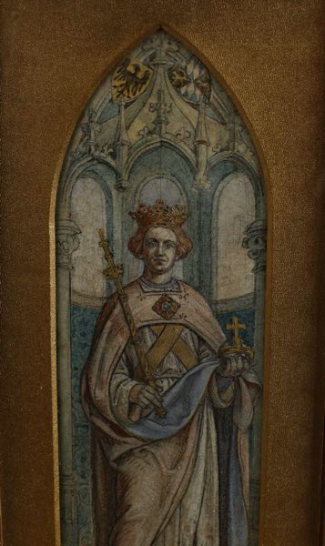 Karl Ballenberger Zuschreibung Aquarell Kaiser Rupprecht Pfalz