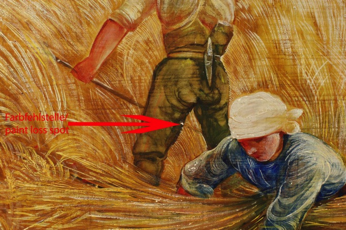 Karl Deppert Ölgemälde antik 1933 Kornernte
