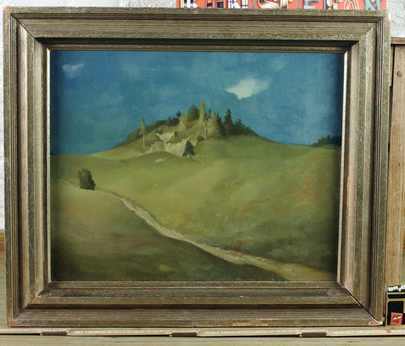 Karl Seifert antikes Ölgemälde Landschaft mit Baumgruppe