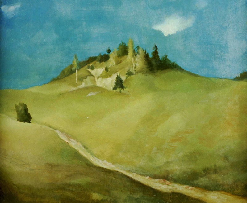 Karl Seifert antikes Ölgemälde Landschaft mit Baumgruppe
