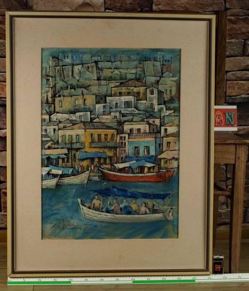 Klaus Zilken 1918-1984 Gemälde von 1966 Hydra Griechenland 84x66cm Claus Ύδρα
