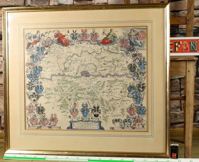 Kupferstich antik Novam Hanc Territorii Francofvrtensis Tabulam Frankfurt Blaeu