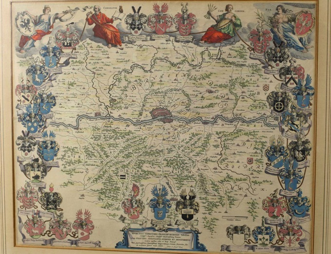 Kupferstich antik Novam Hanc Frankfurt Blaeu