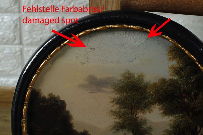 L Berger 1836 Hinterglas Malerei Landschaft Romantiker