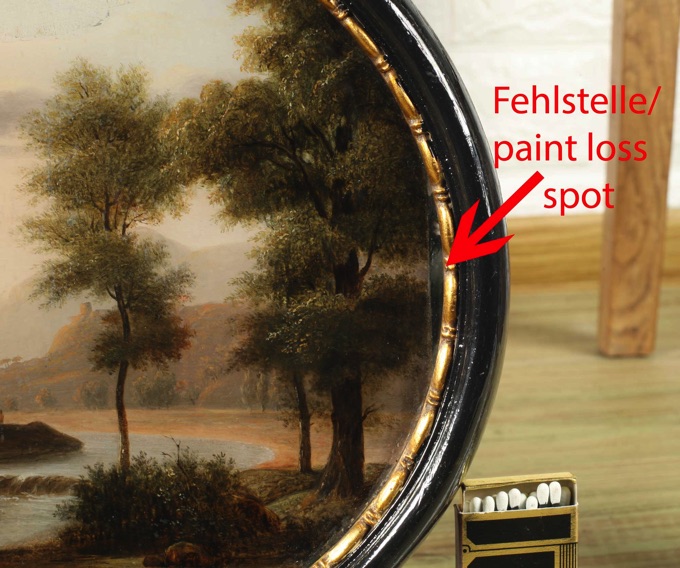 L Berger 1836 Hinterglas Malerei Landschaft Romantiker