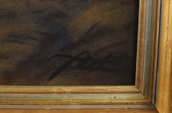 Laudenbach Pastell Malerei älter signiert