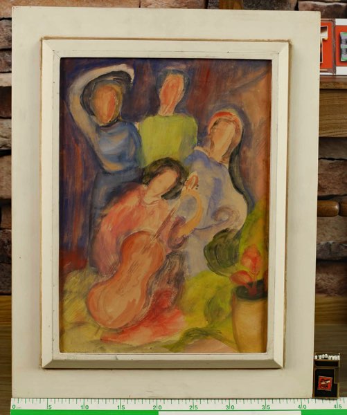Leuenberger Aquarell 1950 Quartett