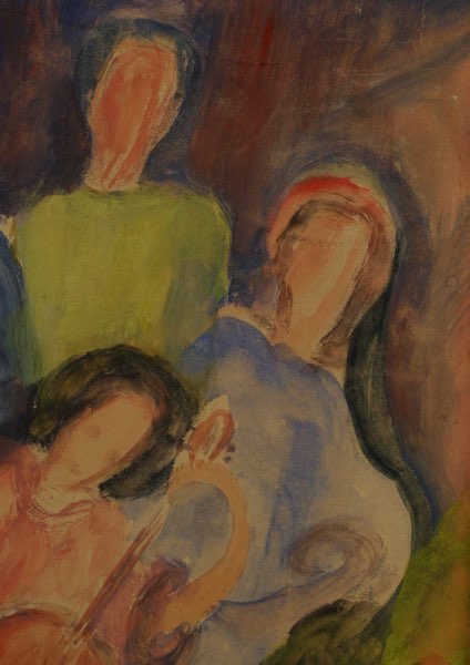 Leuenberger Aquarell 1950 Quartett