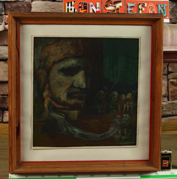 Lohr 1932 Pastell Malerei Surrealist Personen Zwerge Fee