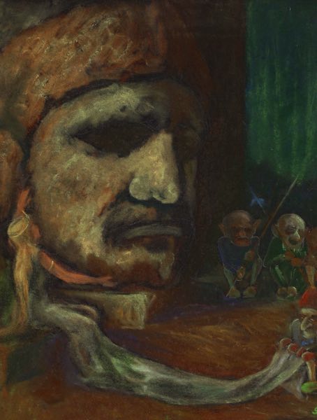 Lohr 1932 Pastell Malerei Surrealist Personen Zwerge Fee