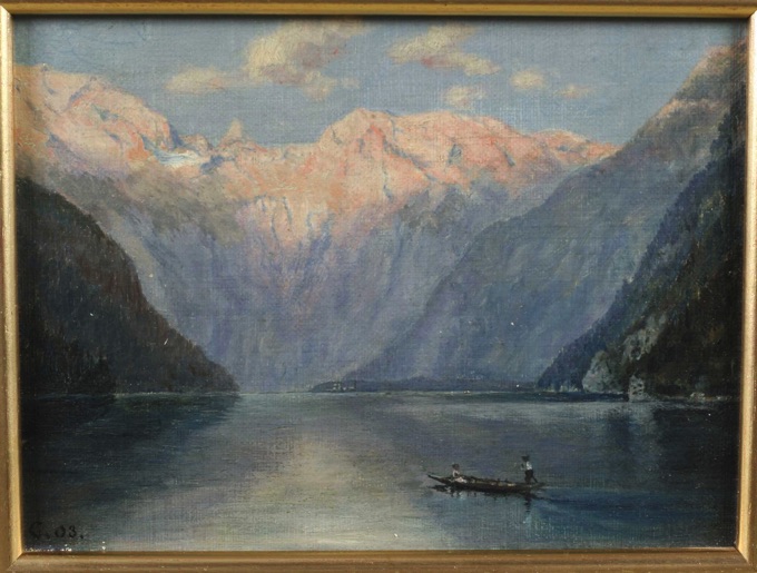 Ludwig Corregio Ölgemälde antik 1903 Königssee