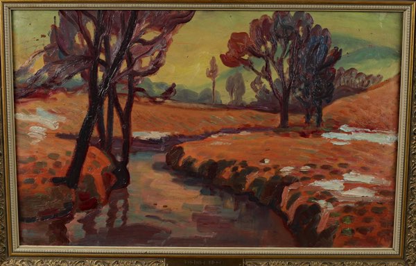 Ludwig Moos Ölgemälde antik Landschaft